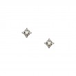 Sterling Silver Rhodium 10k Fresh Water Pearl Celestial Stud Earrings