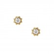 Sterling Silver Rhodium  10k Moissanite & CZ Celestial Stud Earrings-1