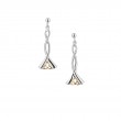 Sterling Silver 10k Trinity Post Dangle Earrings