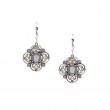 Sterling Silver 10k Bezel Sky Blue Topaz & CZ Celestial Leverback Earrings-1