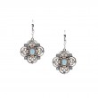 Sterling Silver 10k Bezel Sky Blue Topaz & CZ Celestial Leverback Earrings