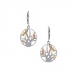 Sterling Silver 10k Dragonfly In Reeds Leverback Earrings-1