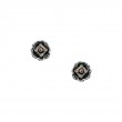 Sterling Silver 10k Peacock Fresh Water Pearl Aphrodite Stud Earrings-1