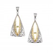 Sterling Silver Rhodium 10k with CZ Tower Gateway Earrings