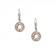Sterling Silver 10k Rose Claddagh Leverback Earrings-1