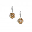 Sterling Silver 22k Gilded and 10k Trinity Diamond Faerie Pool Leverback Earrings-1