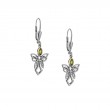 Sterling Silver 10k Guardian Angel Peridot Earrings-1