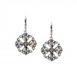 Sterling Silver 10k CZ Celestial Leverback Earrings-1