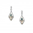 Sterling Silver 10k Guardian Angel Blue Topaz Earrings