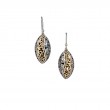 Sterling Silver Oxidized 10k Yellow Eternity Leaf  Earrings-1