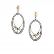 Sterling Silver 10k Yellow CZ Dragonfly Gateway Earrings-1