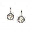 Sterling Silver 10k Wave  Whirlpool Leverback Earrings-1
