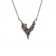 Sterling Silver Oxidized 10k  CZ Rocks 'n Rivers Necklace-1