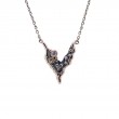 Sterling Silver Oxidized 10k  CZ Rocks 'n Rivers Necklace