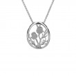 Sterling Silver Thistle Framed Pendant