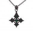 Sterling Silver Large Emerald 1.23ctw Black Rhodium Celtic Cross Pendant
