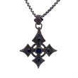 Sterling Silver Large Sapphire 2.61ctw Black Rhodium Celtic Cross Pendant