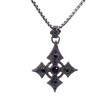 Sterling Silver Medium Sapphire 1.17ctw Black Rhodium Celtic Cross Pendant-1