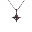 Sterling Silver Small Ruby .38ctw Black Rhodium Celtic Cross Pendant