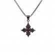 Sterling Silver Small Ruby .38ctw Black Rhodium Celtic Cross Pendant-1