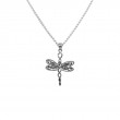 Sterling Silver Rhodium Petite Dragonfly Pendant