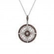 Sterling Silver Rhodium CZ Night & Day Collection Round Pendant