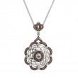 Sterling Silver Rhodium CZ Night & Day Eternity Wave Pendant-1