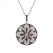 Sterling Silver Rhodium CZ Night & Day Collection Round Pendant