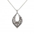 Sterling Silver Rhodium CZ Love's Chalice Pendant-1