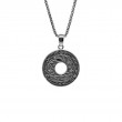 Sterling Silver Oxidized Round Cernunnos Pendant-1