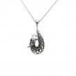 Sterling Silver Oxidized Black CZ Dragon Pendant Small-1