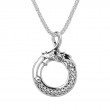 Sterling Silver Oxidized Black CZ Dragon Pendant