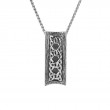 Sterling Silver Oxidized Rectangular Barked Scavaig Pendant