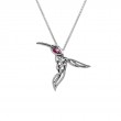 Sterling Silver Rhodolite Hummingbird Pendant