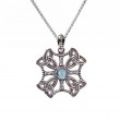 Sterling Silver Sky Blue Topaz & CZ Aphrodite Pendant-1