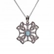 Sterling Silver Sky Blue Topaz & CZ Aphrodite Pendant