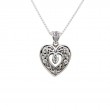 Sterling Silver Double Sided Celtic Open Heart Small CZ Pendant