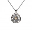 Sterling Silver 10k CZ Forget-Me-Not Pendant