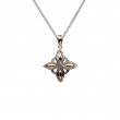 Sterling Silver Rhodium 10k Celestial Star Pendant