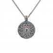 Sterling Silver 10k Sky Blue Topaz & CZ Shield Pendant