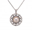 Sterling Silver 10k Fresh Water Pearl & CZ Aphrodite Pendant-1
