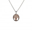 Sterling Silver 10k Rose Tree of Life Pendant Petite-1