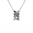 Sterling Silver Rhodium 10k Blue Topaz Rocks 'n Rivers Pendant