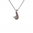 Sterling Silver Rhodium 10k CZ Rocks 'n Rivers Pendant