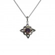 Sterling Silver Rhodium 10k Fresh Water Pearl Celestial Pendant-1