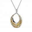 Sterling Silver 22k Gilded Window to the Soul Large Teardrop Pendant-1
