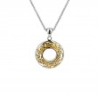 Sterling Silver 22k Gilded Window to the Soul Small Round Pendant-1