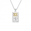 Sterling Silver 10k Lion Rampant Small Rectangle Pendant