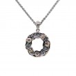 Sterling Silver Oxidized 10k CZ Rocks 'n Rivers Pendant....-1