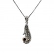 Sterling Silver Oxidized 10k Black CZ Rocks 'n Rivers Pendant-1